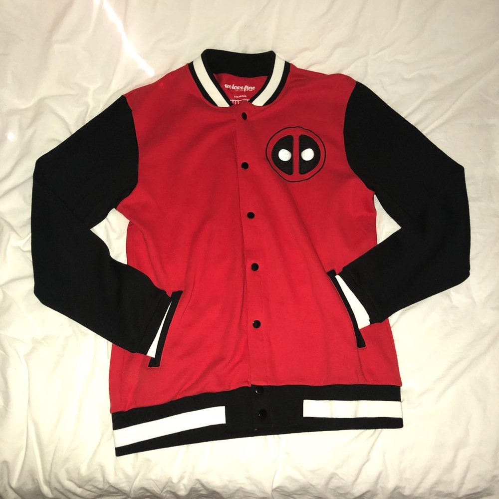 Marvel Deadpool letterman fleece jacket